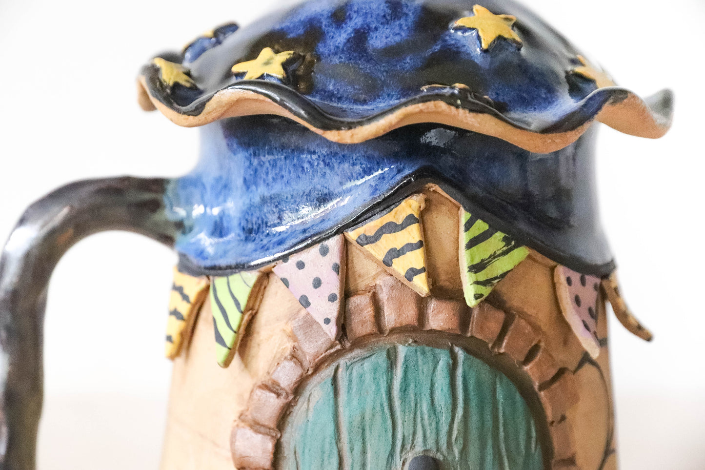 Halloween Hobbit House Stoneware Pot