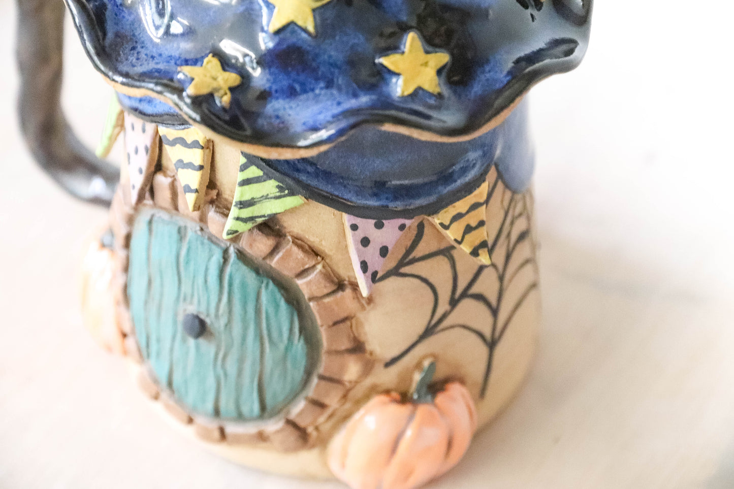 Halloween Hobbit House Stoneware Pot