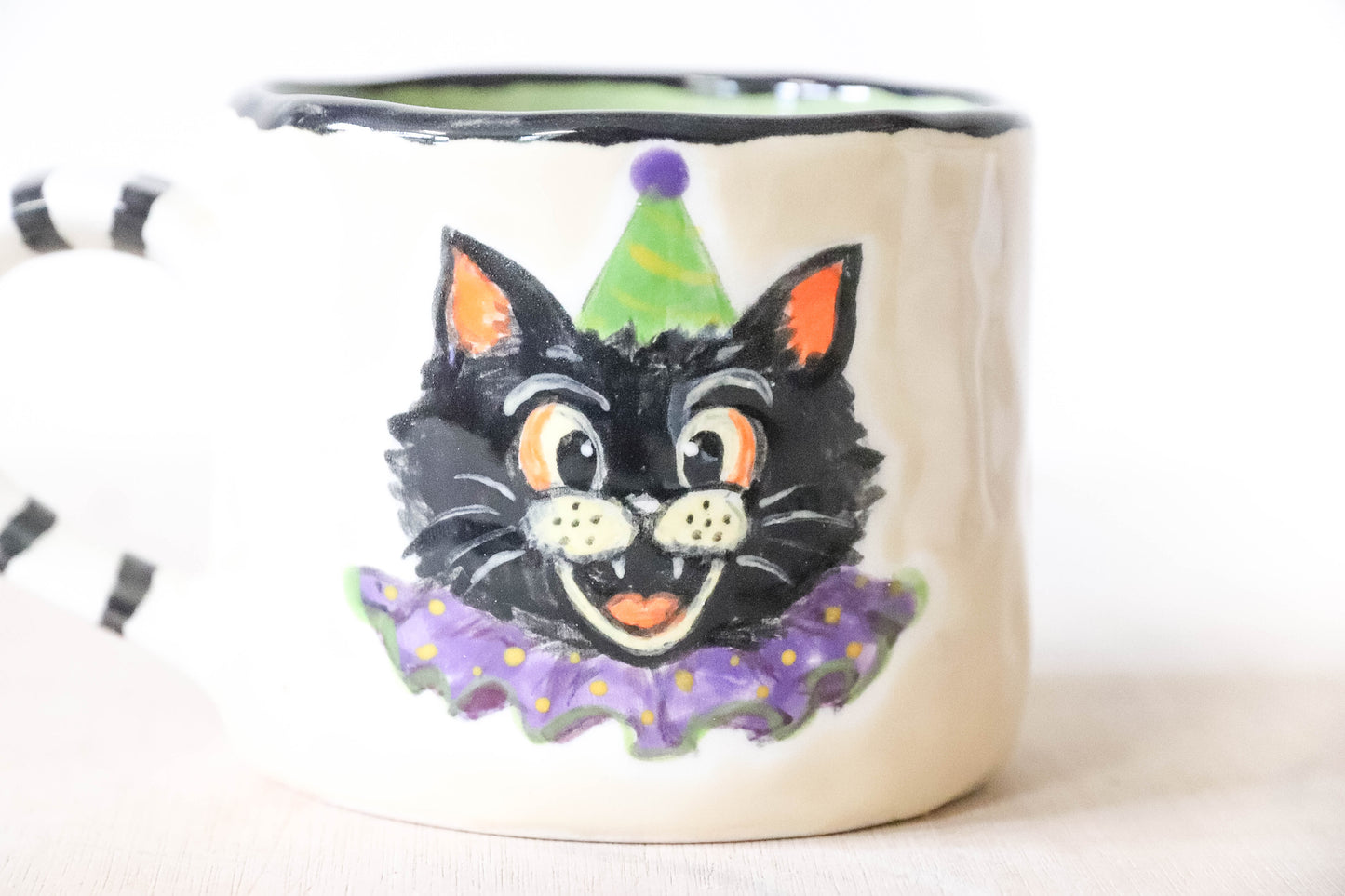 Vintage Halloween Cat Pot Medium