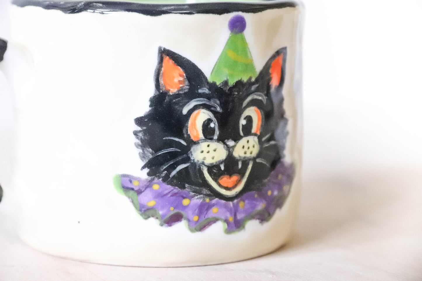 Vintage Halloween Cat Pot Medium