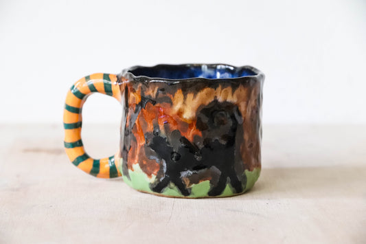 Black Cat Stoneware Pot