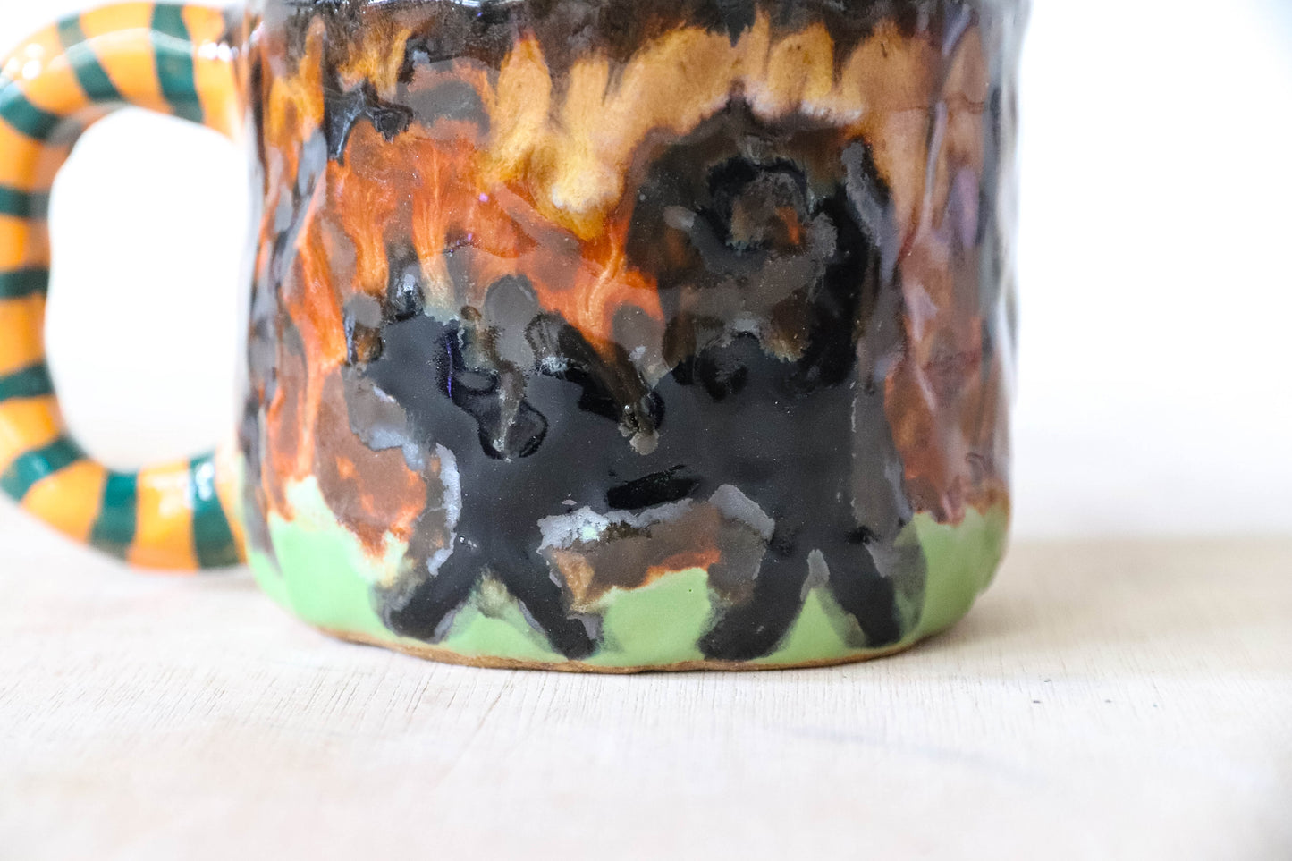 Black Cat Stoneware Pot