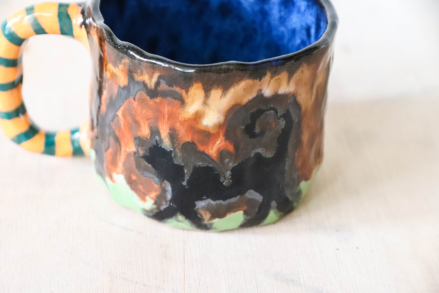 Black Cat Stoneware Pot