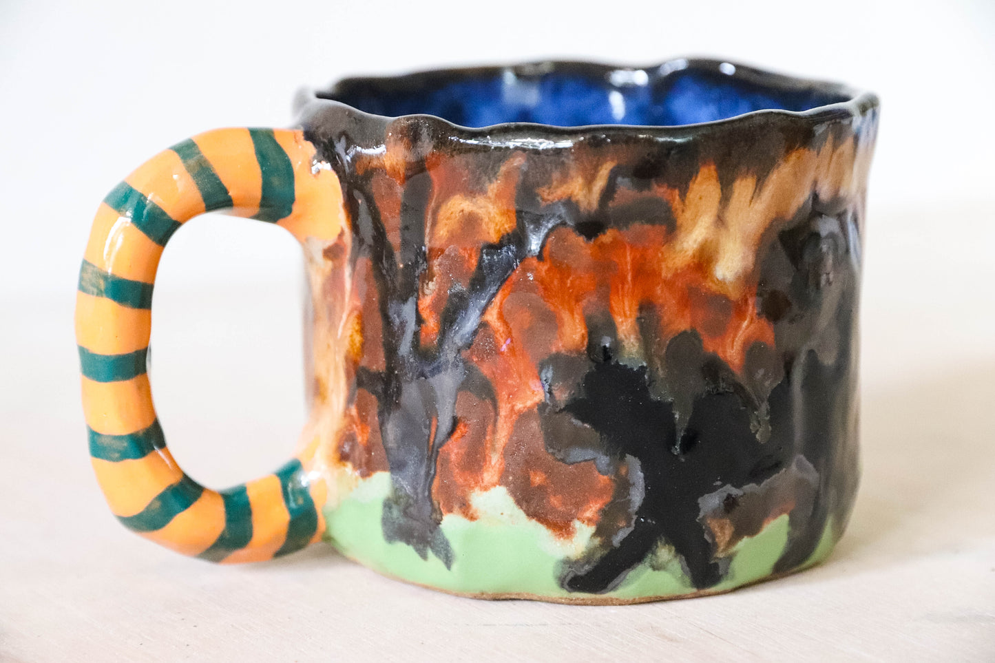Black Cat Stoneware Pot