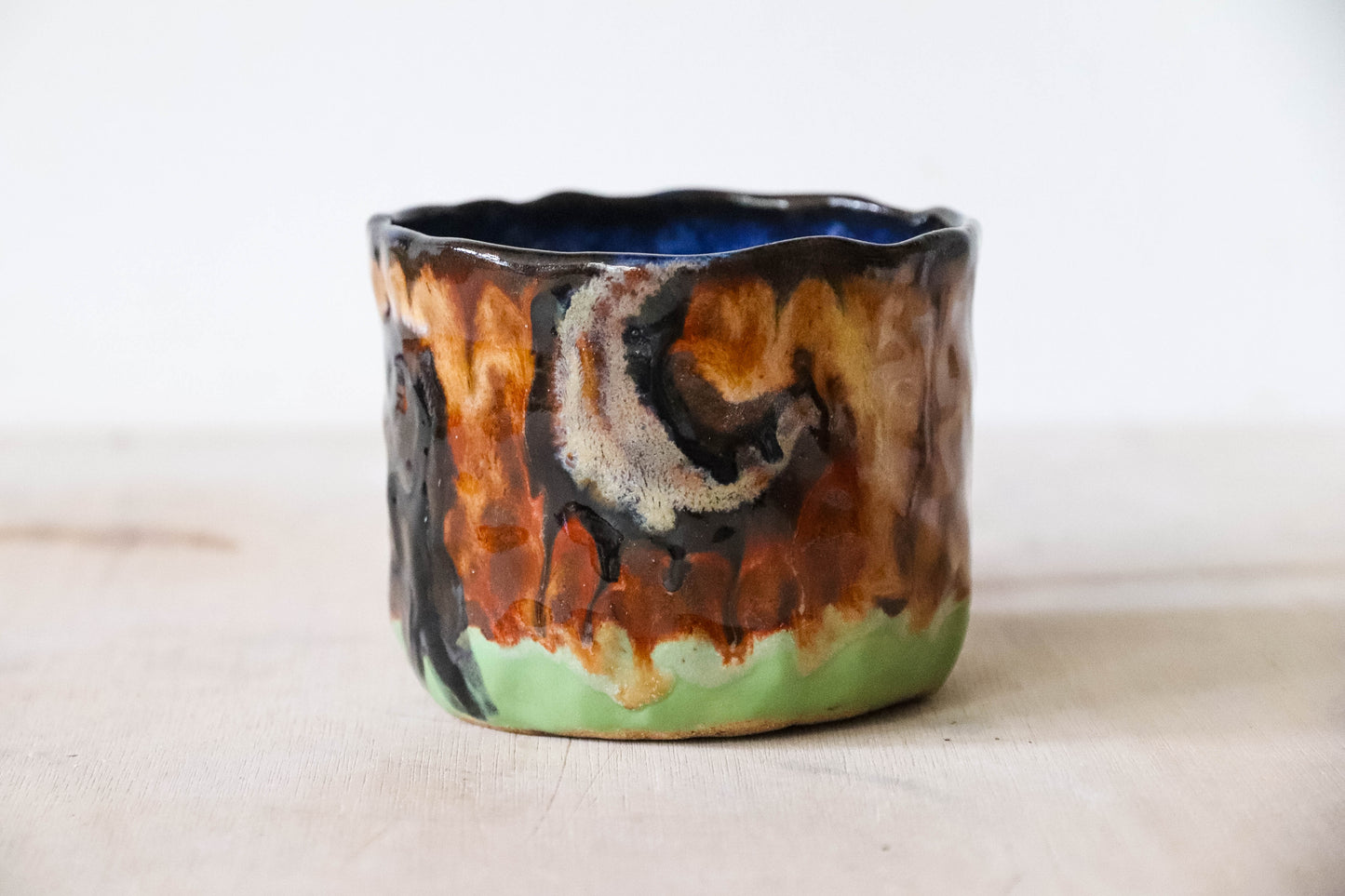 Black Cat Stoneware Pot