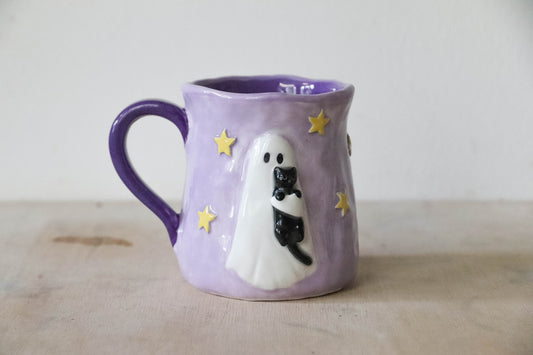 Ghost and Cat Tulip Pot