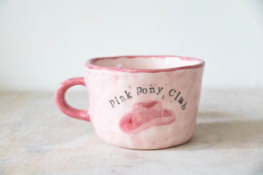 Peekaboo Cat Pink Pony Club Mug