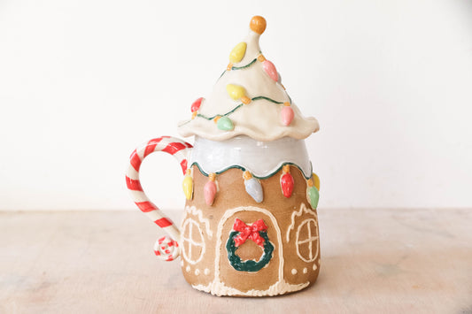 Gingerbread House Lights Stoneware Mug