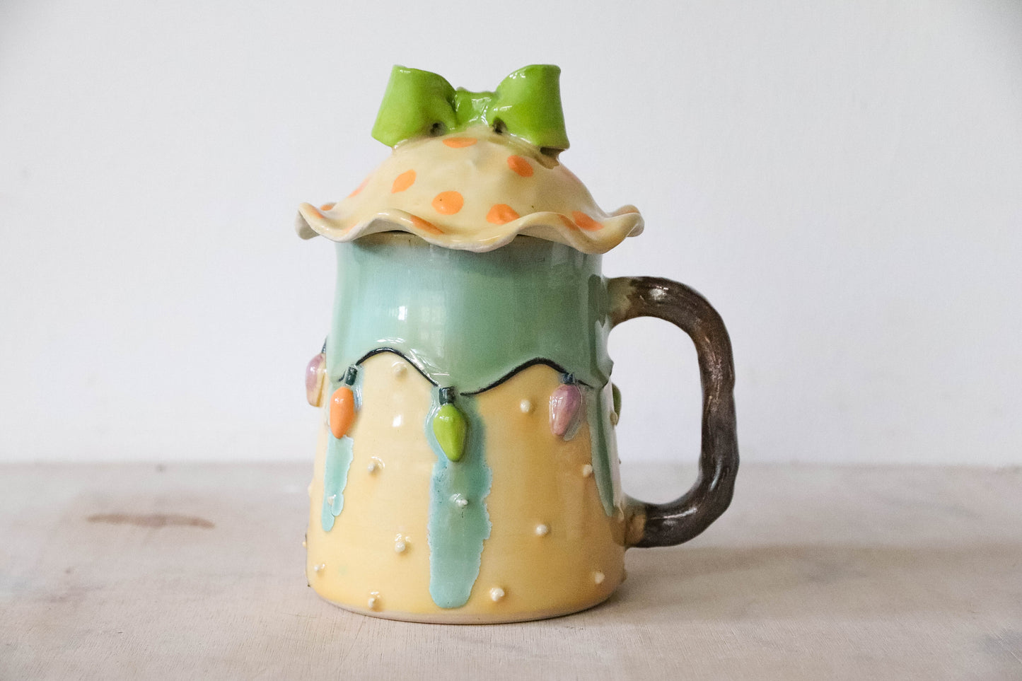 Halloween House Stoneware Pot