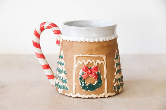 Gingerbread House Stoneware Mug 8