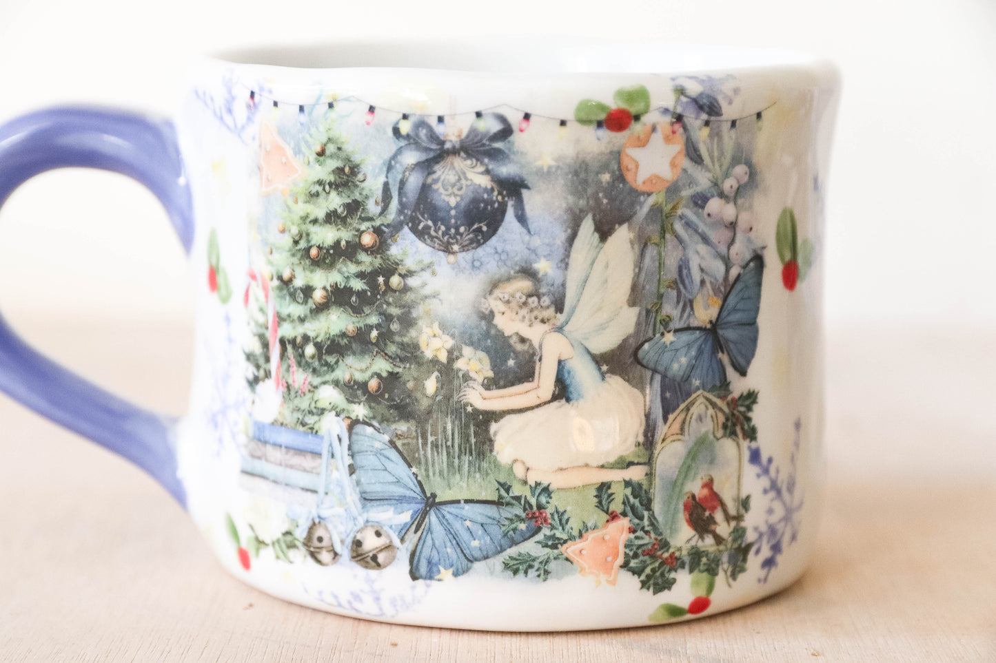 Blue Christmas Fairy Mug Large