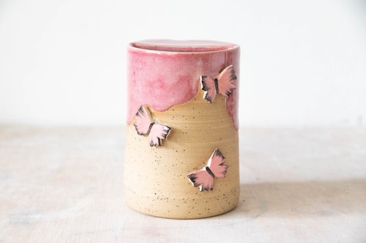 Pink Butterflies Travel Mug