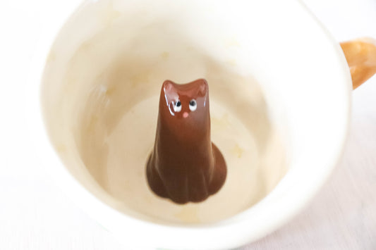 Peekaboo Cat Christmas Trees Mug